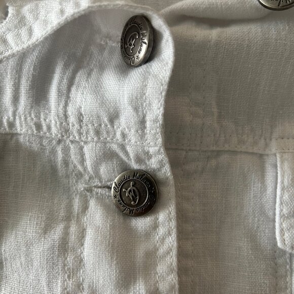 Claudio Milano White Linen Top S - Picture 4 of 11